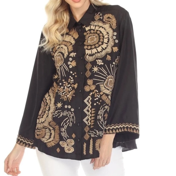 JOhNNY WAS SILK ANTONIA KIMONO SHIRT/KIMONO NWT (extremely oversized) - Picture 3 of 13